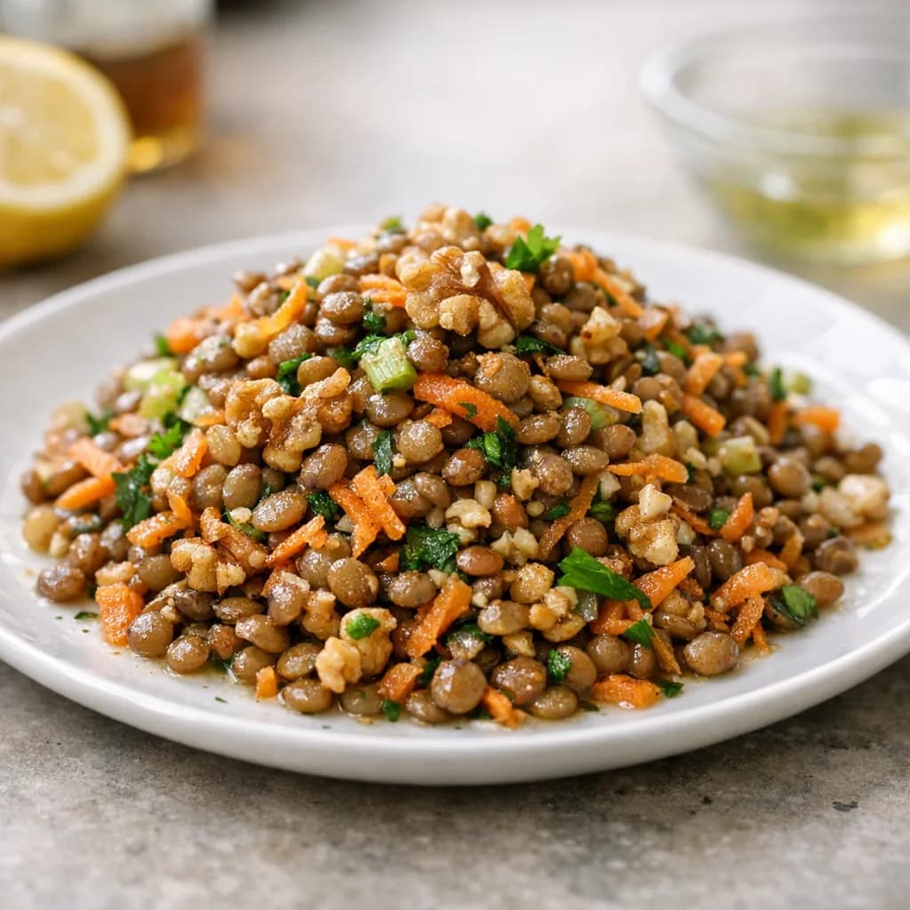 Diabetic-Friendly Lentil Walnut Salad recipe