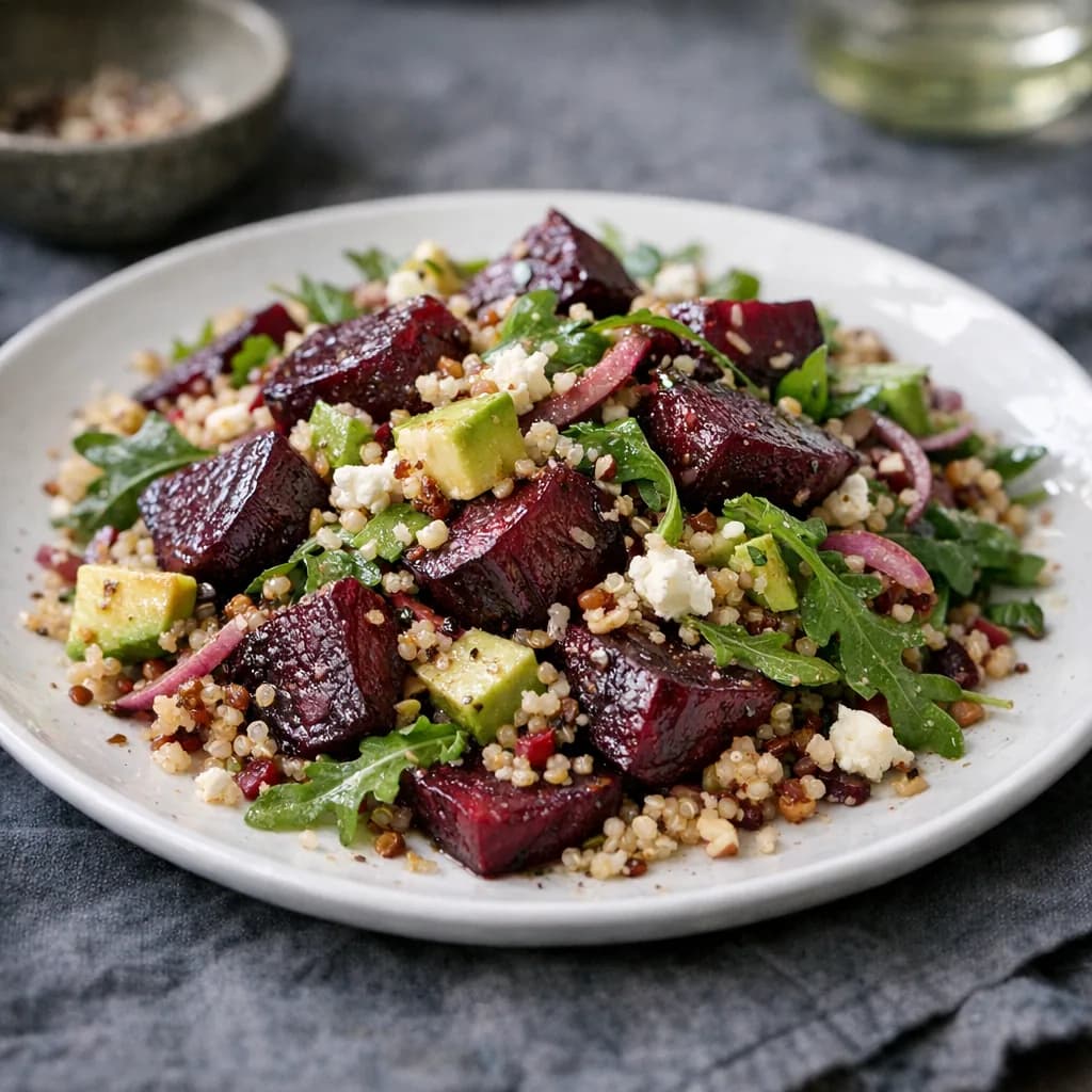 Diabetic-Friendly Roasted Beet and Quinoa Salad recipe