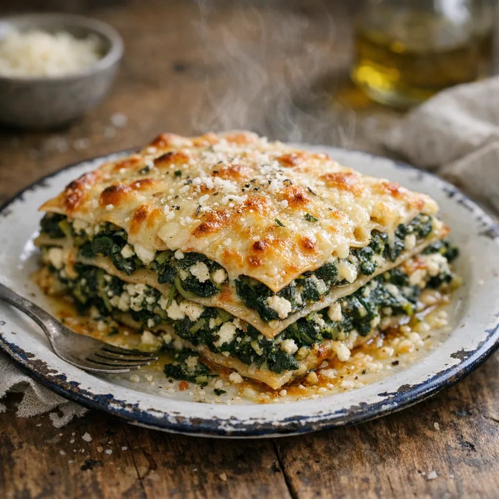 Diabetic-Friendly Spinach and Cheese Lasagne recipe