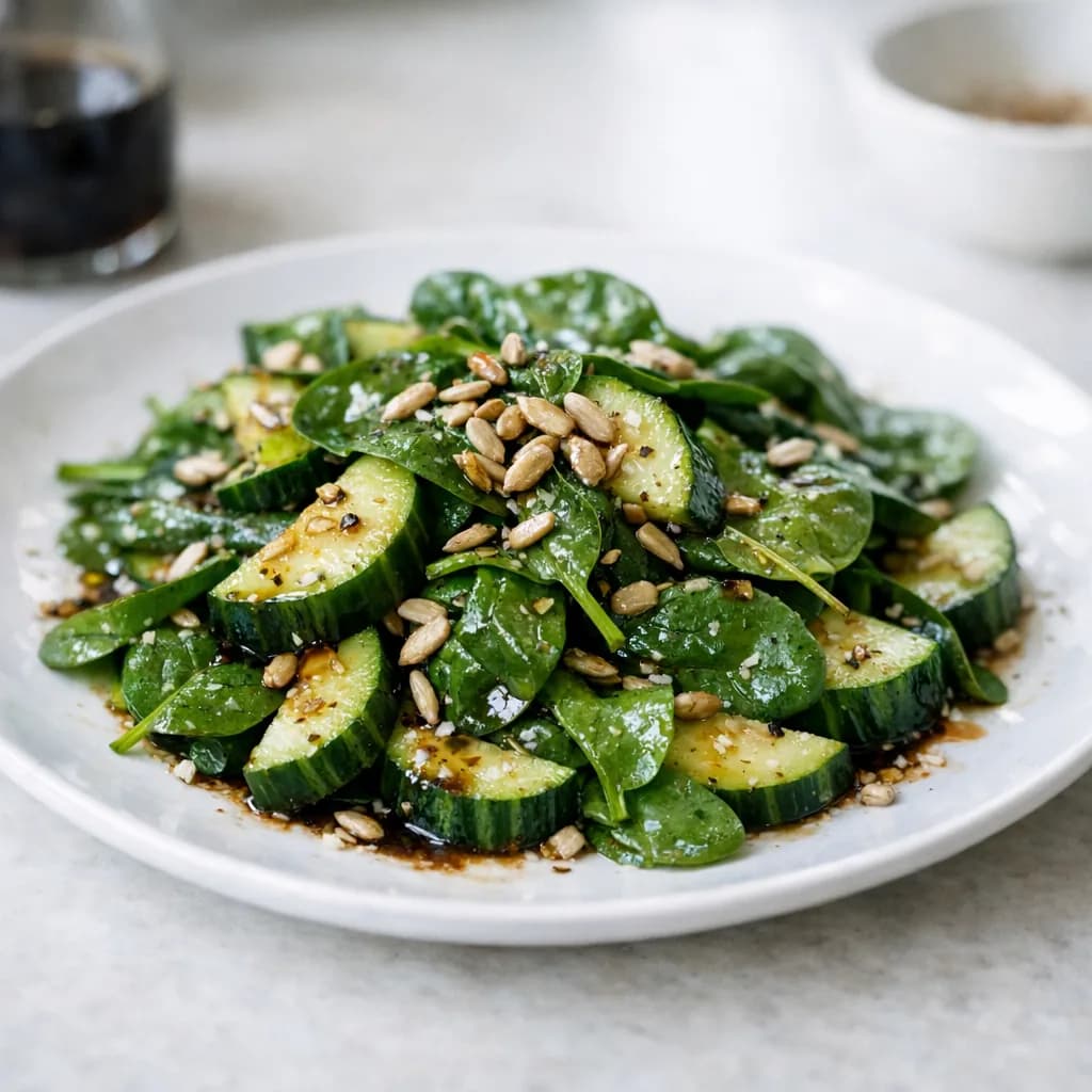 Diabetic-Friendly Spinach and Cucumber Salad recipe