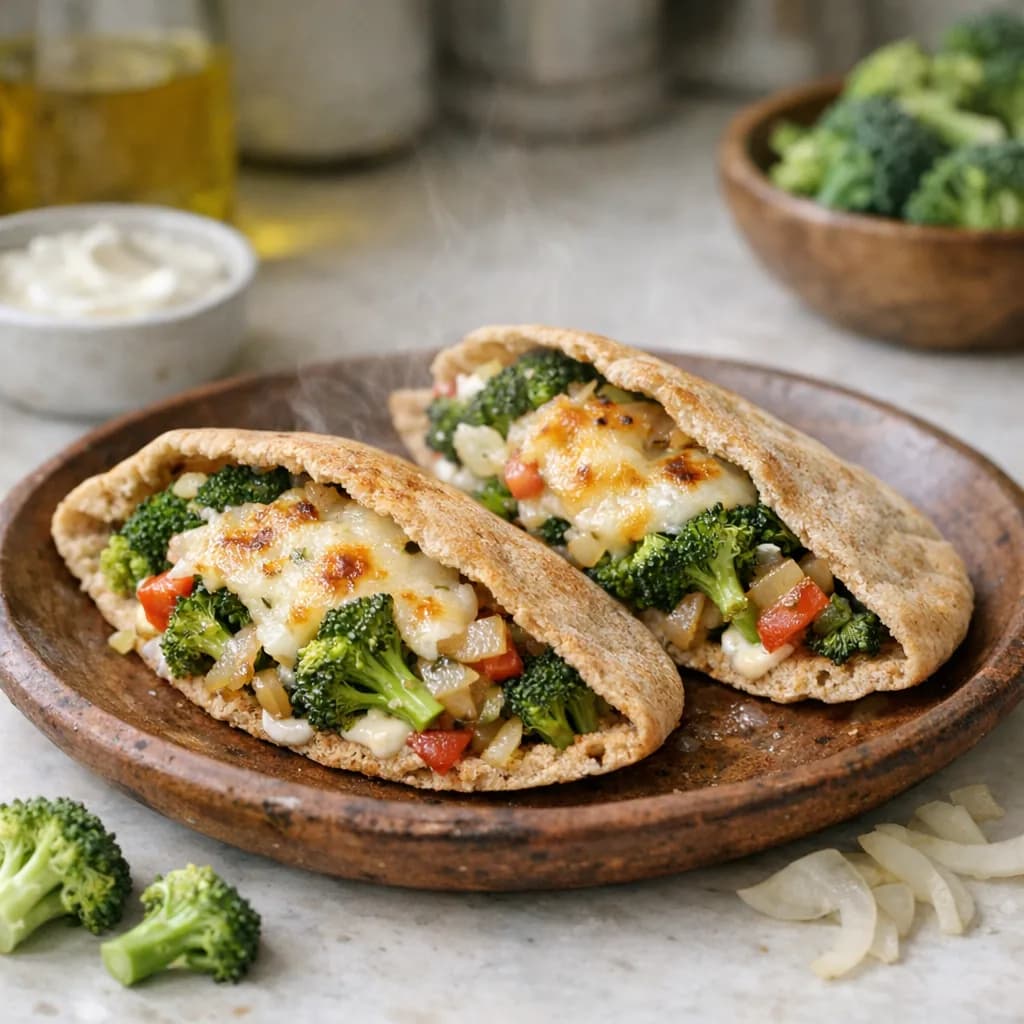 Diabetic-Friendly Veggie Pita Melts recipe