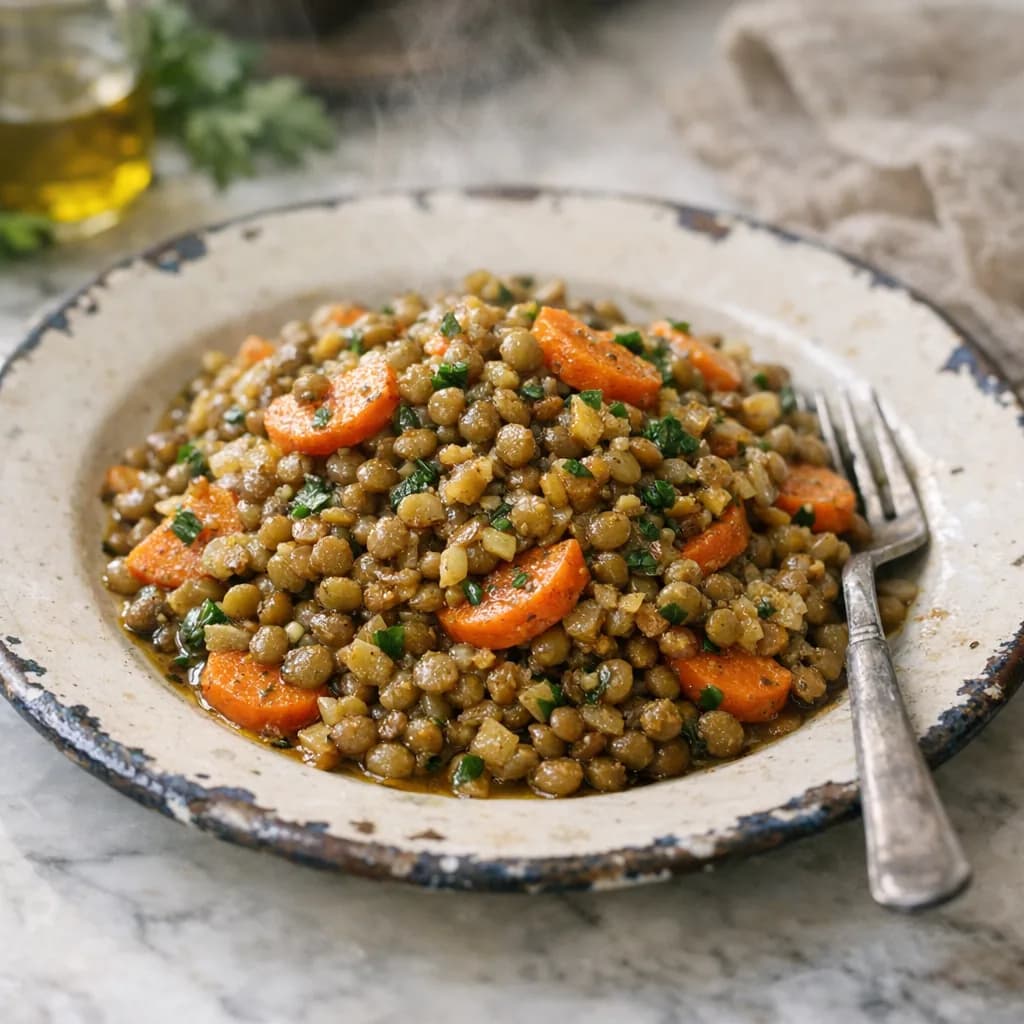 Dijon Lentils with Carrots and Herbs recipe