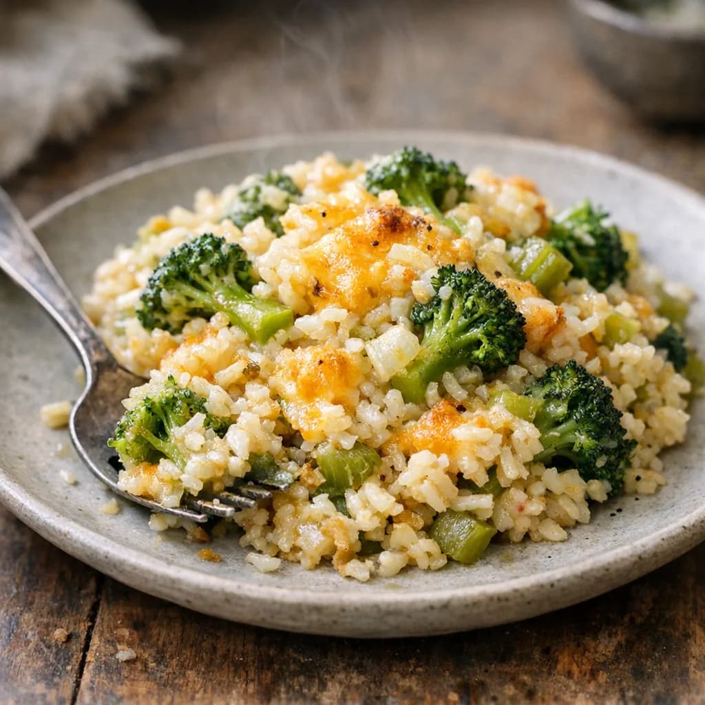 Gluten-Free Baked Rice and Broccoli recipe