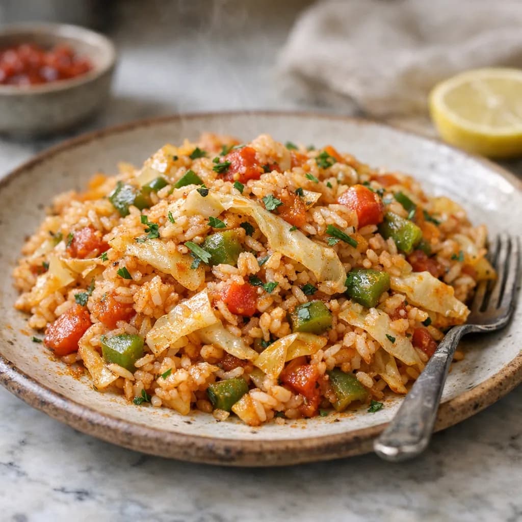 Gluten-Free Cabbage and Rice Skillet recipe