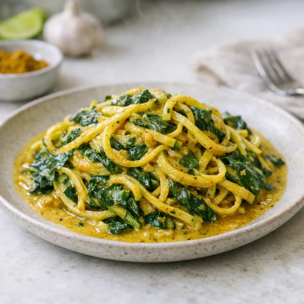 Gluten-Free Coconut Spinach Pasta recipe