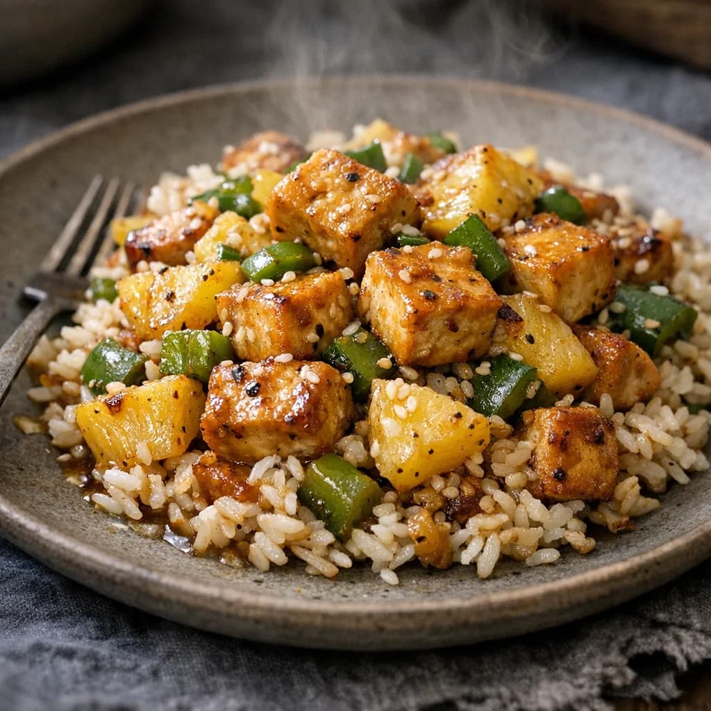 Gluten-Free Hawaiian Tofu and Rice Bake recipe