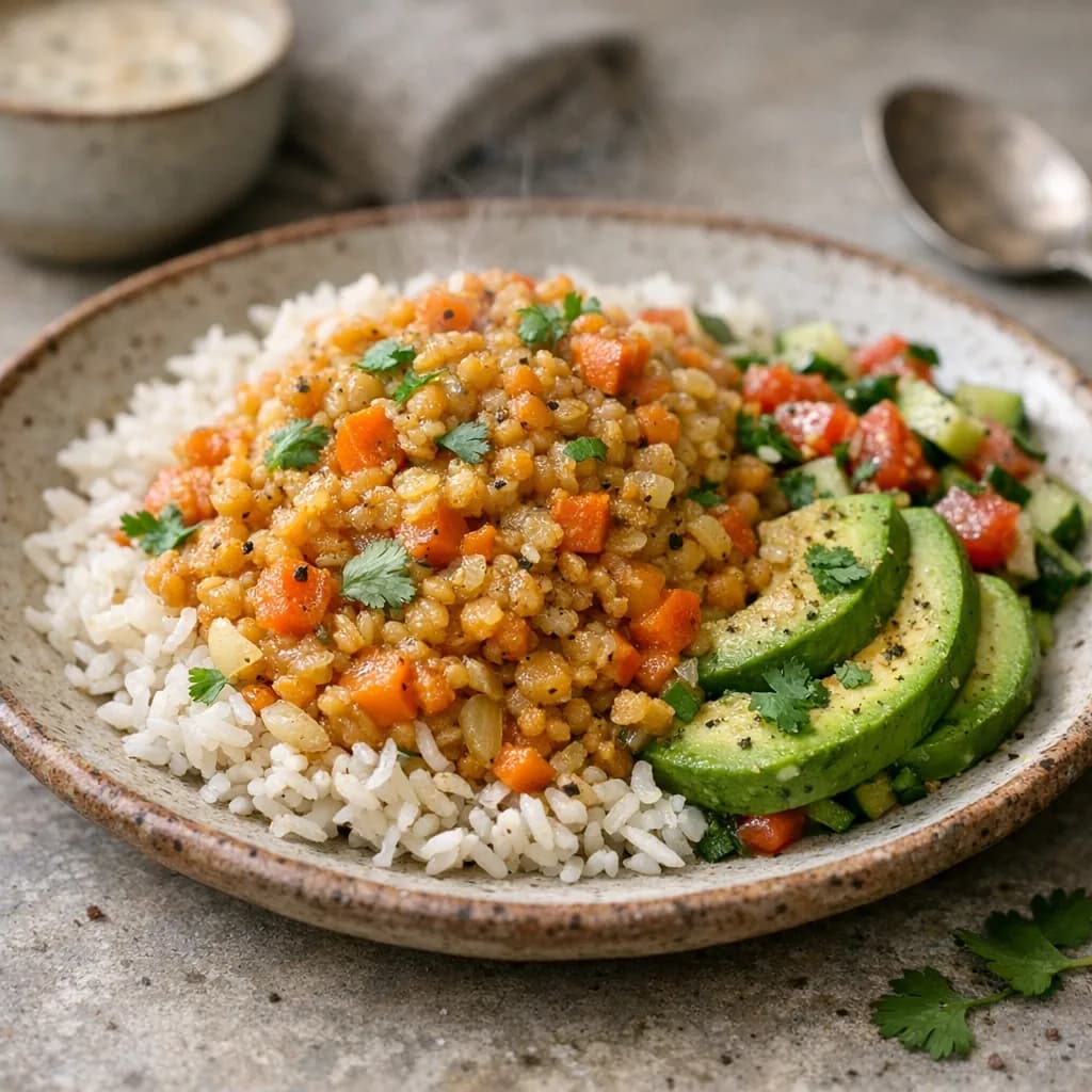 Gluten-Free Lentil and Rice Dinner Bowl recipe