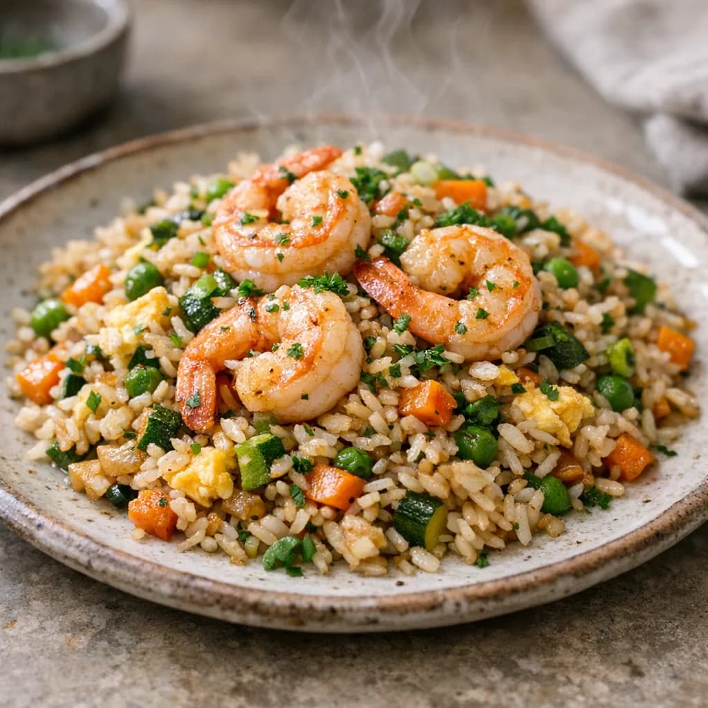 Gluten-Free Shrimp and Veggie Fried Rice recipe