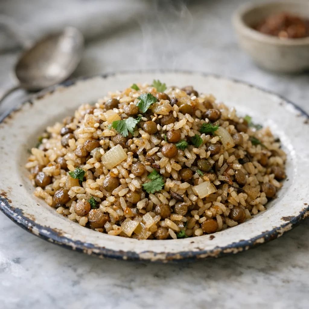 Gluten-Free Spiced Lentil and Rice Pilaf recipe