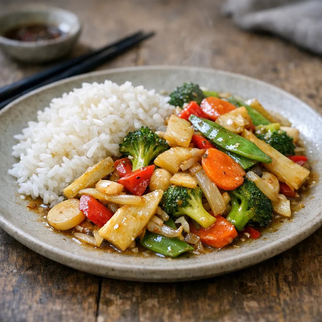 Gluten-Free Stir-Fried Vegetables with Rice recipe