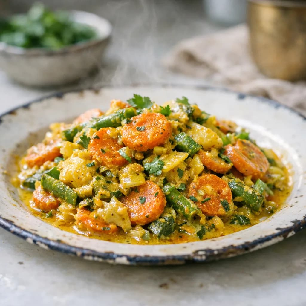 Gluten-Free Vegetable Stir-Fry with Spiced Cream recipe