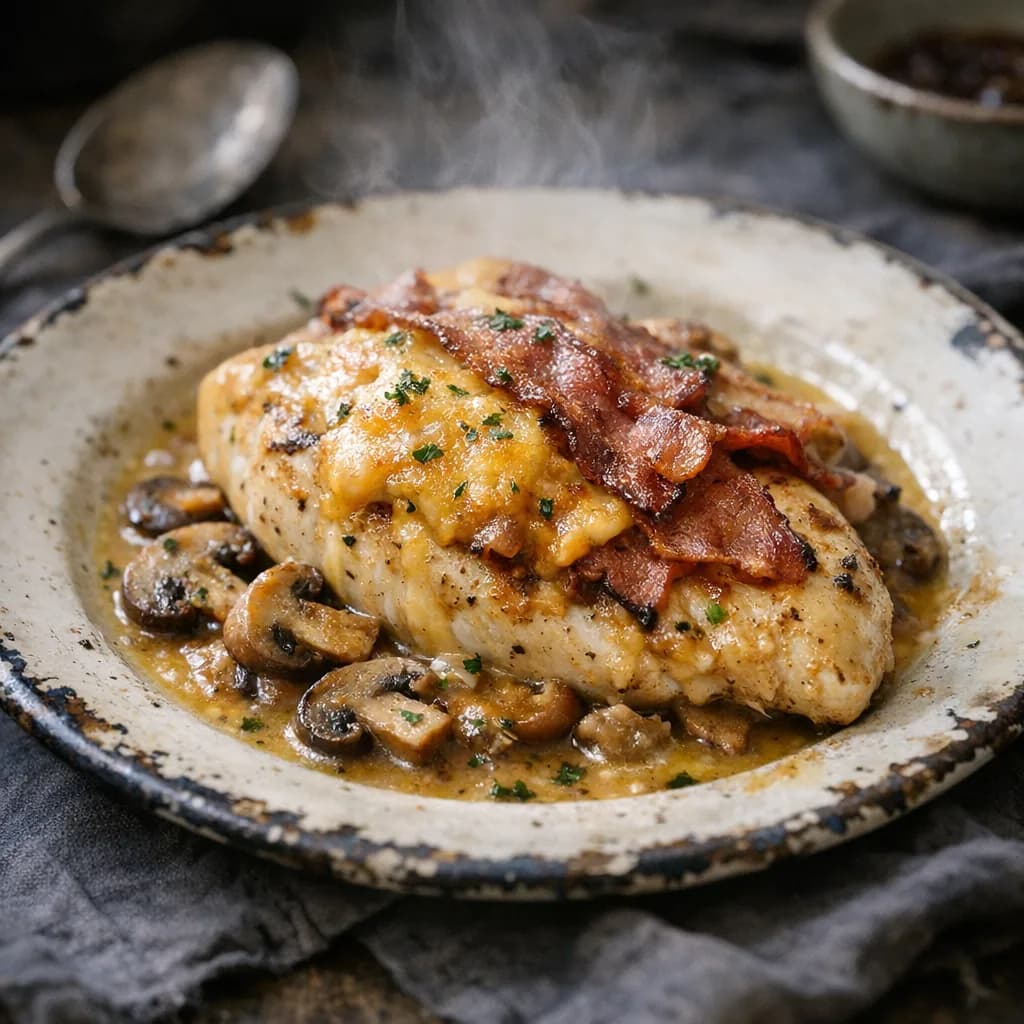 Cheddar Chicken with Shimeji Mushrooms recipe