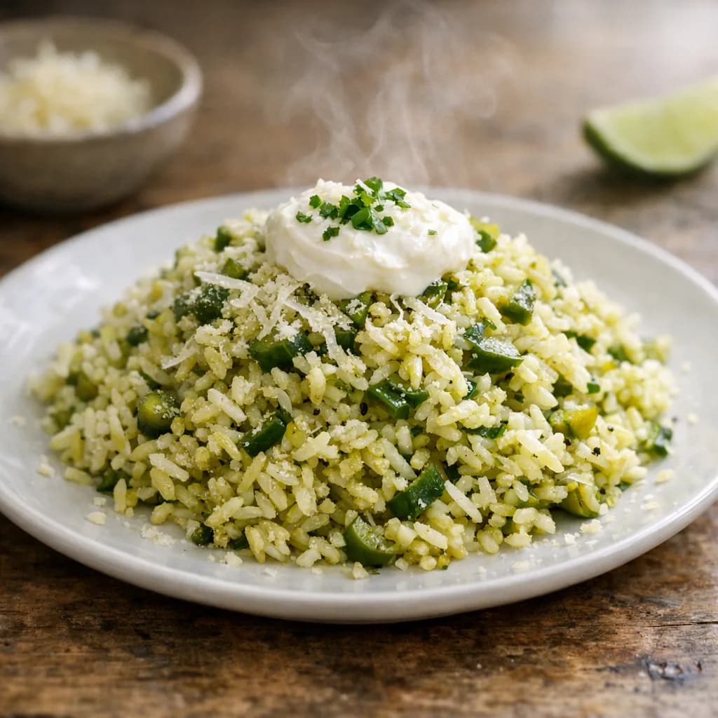 Green Chili Rice with Parmesan recipe