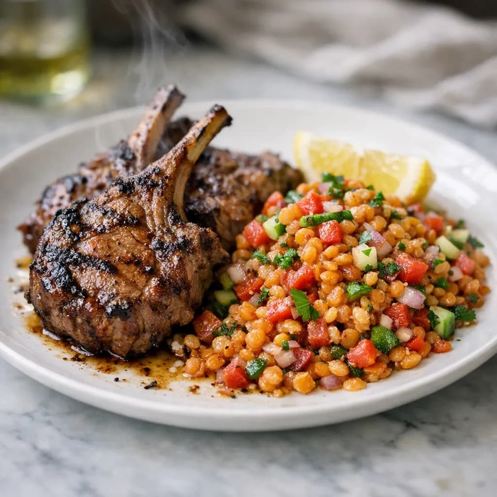 Grilled Lentil and Feta Salad recipe