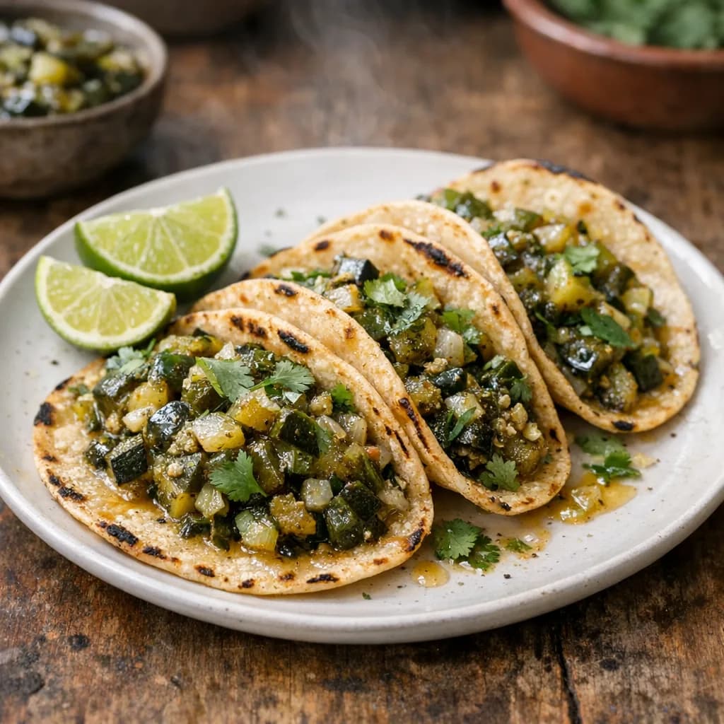 Grilled Avocado Tacos with Poblano Salsa recipe