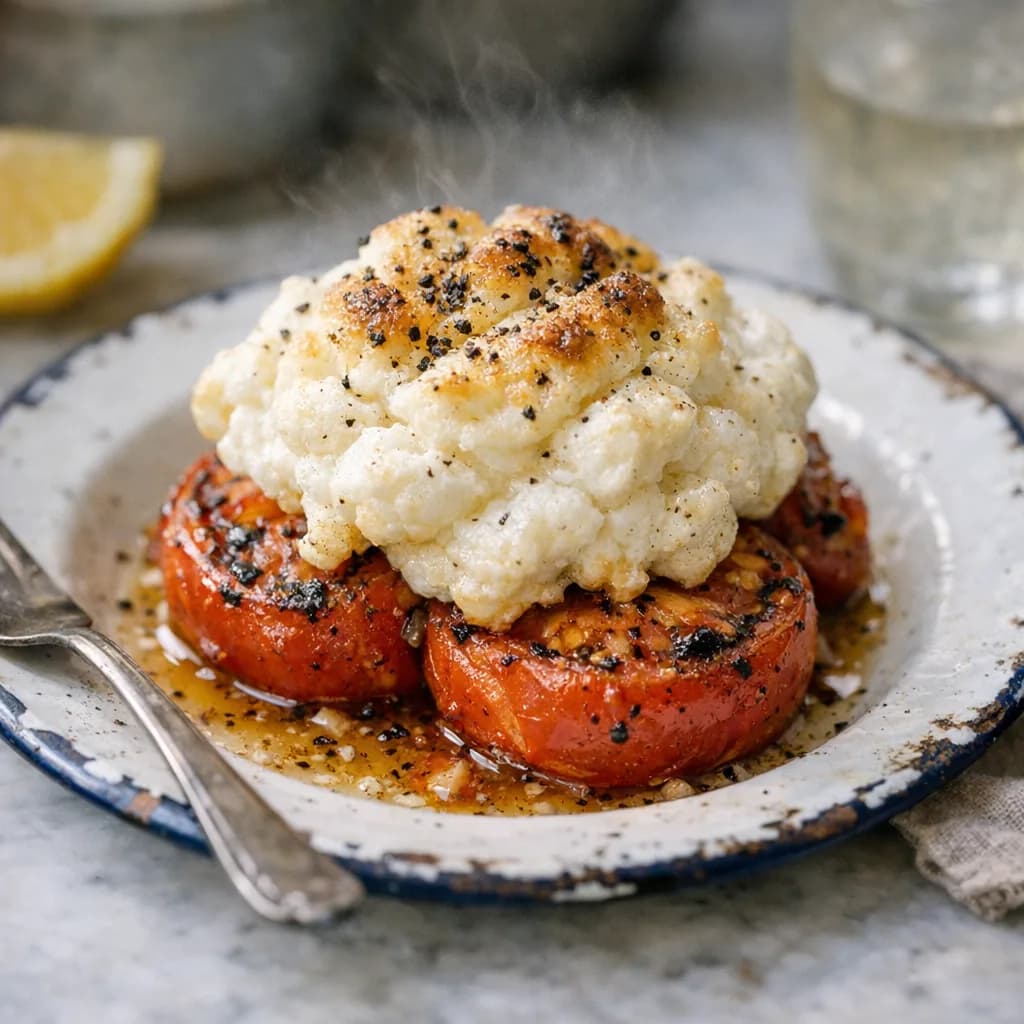 Grilled Tomato and Egg Soufflé recipe