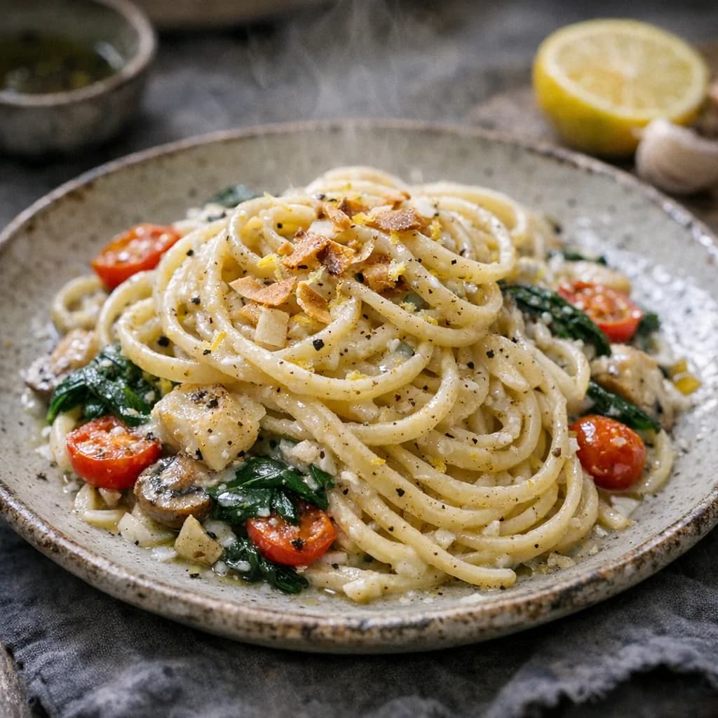 Hake and Coconut Pasta Dinner recipe