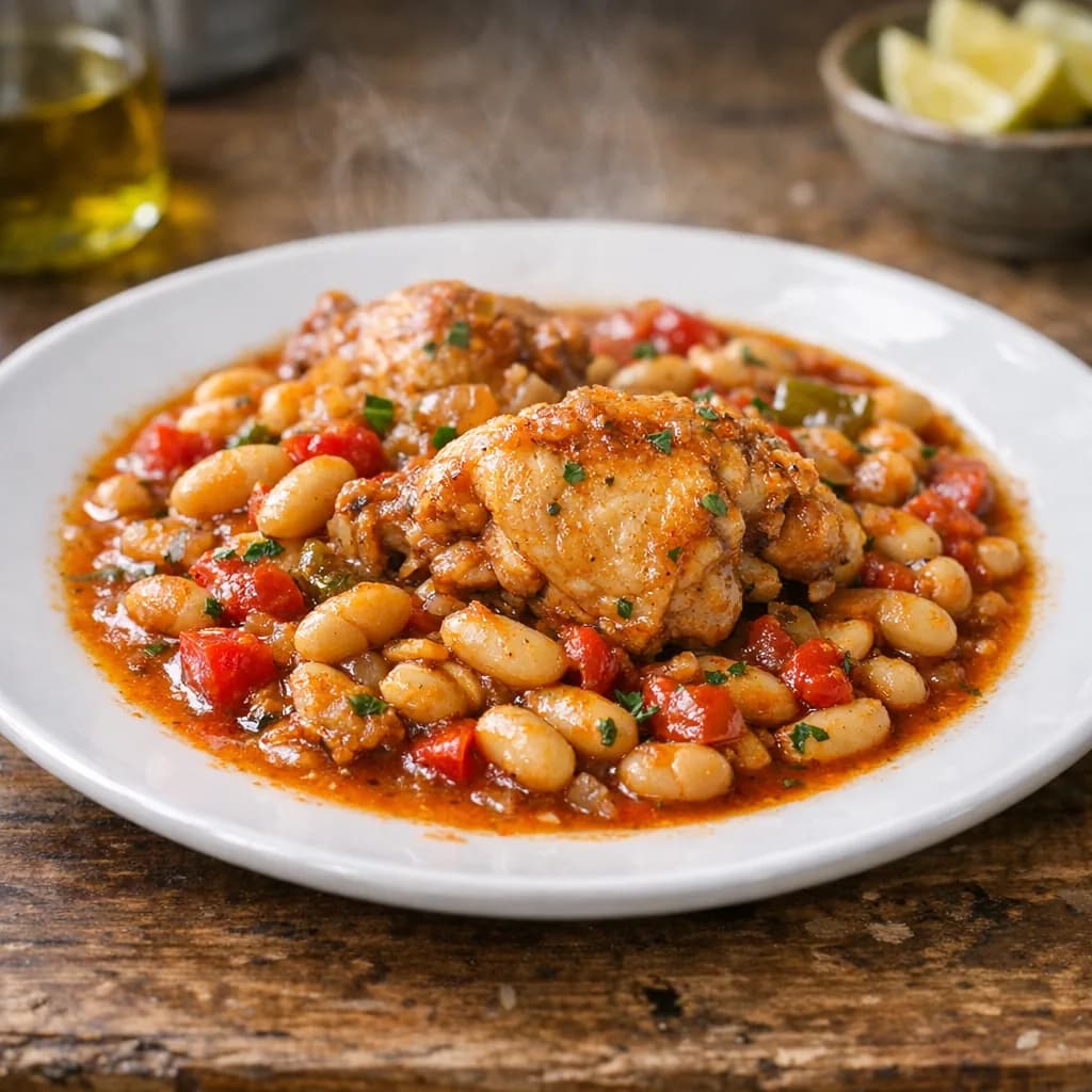 Halal Chicken and Cannellini Bean Stew recipe