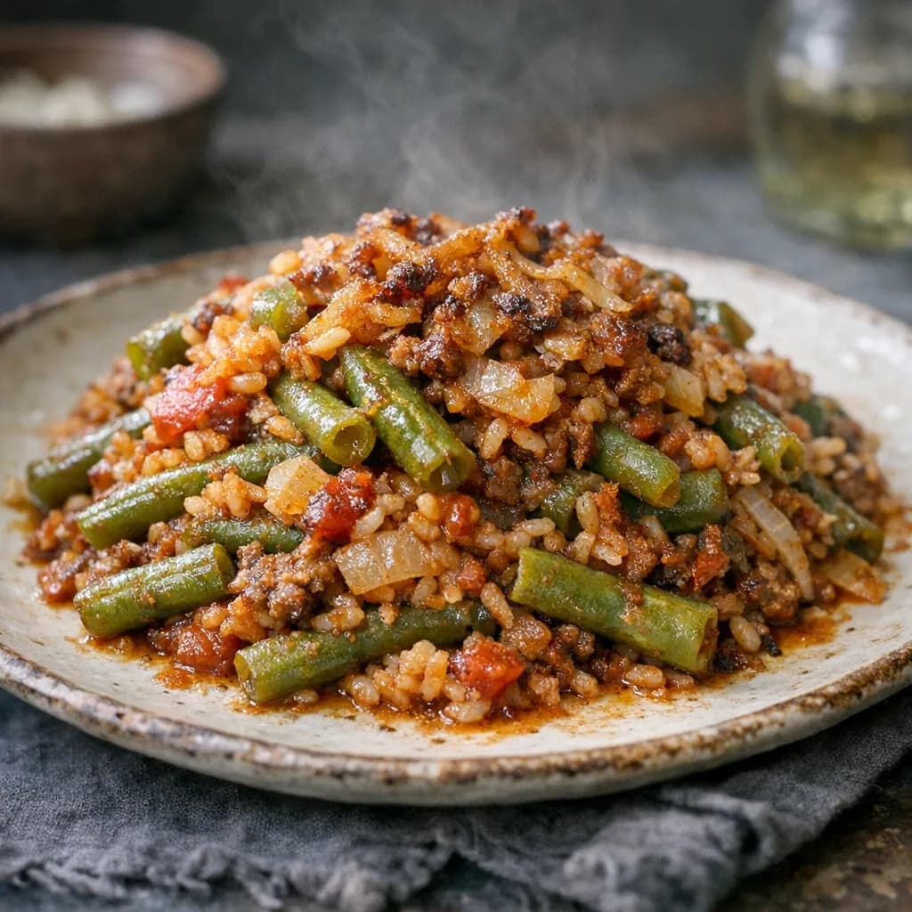Halal Green Bean and Beef Bake recipe