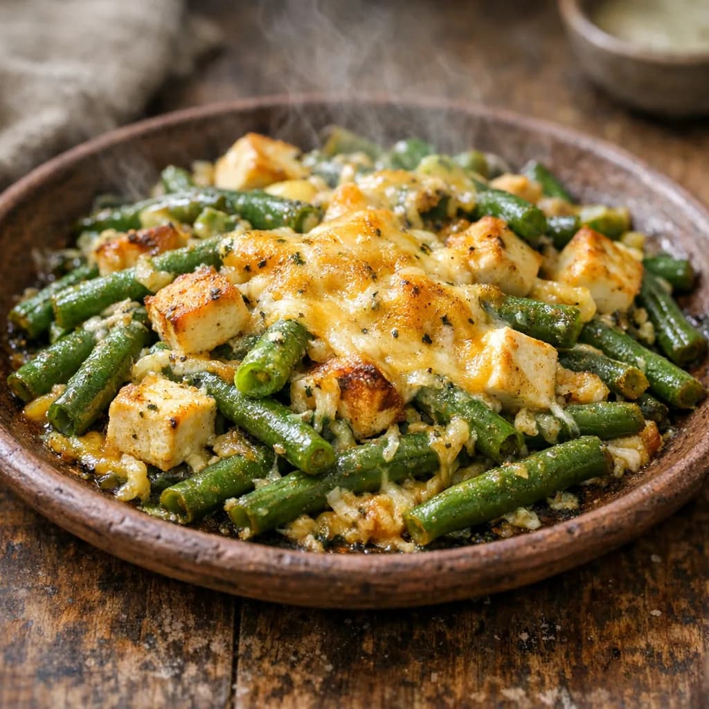 Halal Green Bean and Cheese Bake recipe