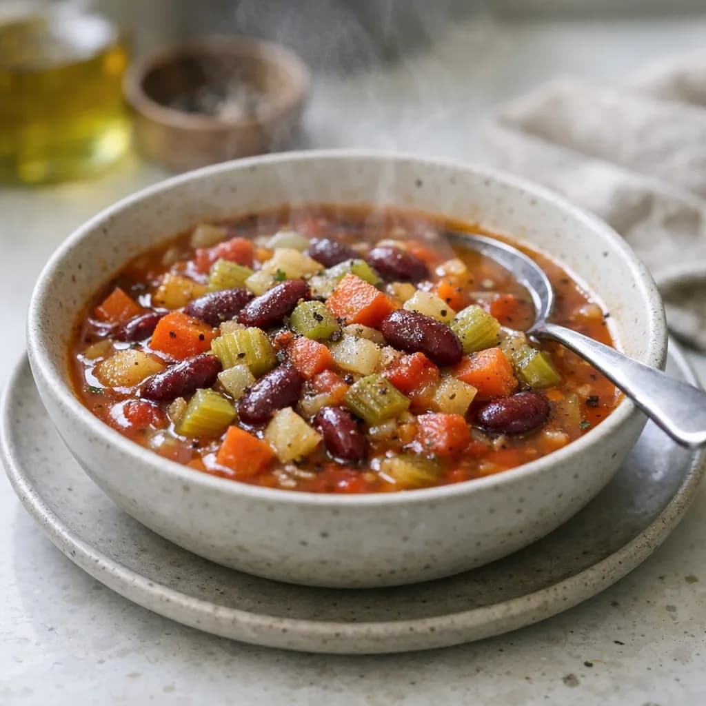 Halal Hamburger and Vegetable Soup recipe