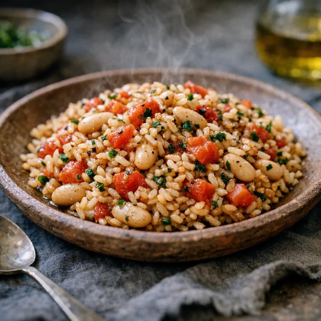 Halal Herbed Tomato and Bean Rice recipe
