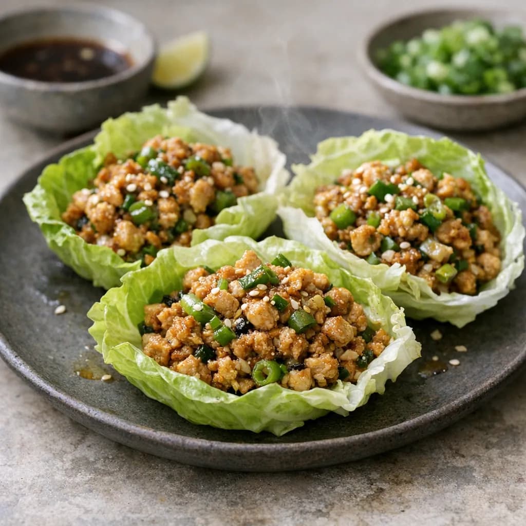 Halal Minced Chicken Lettuce Wraps recipe