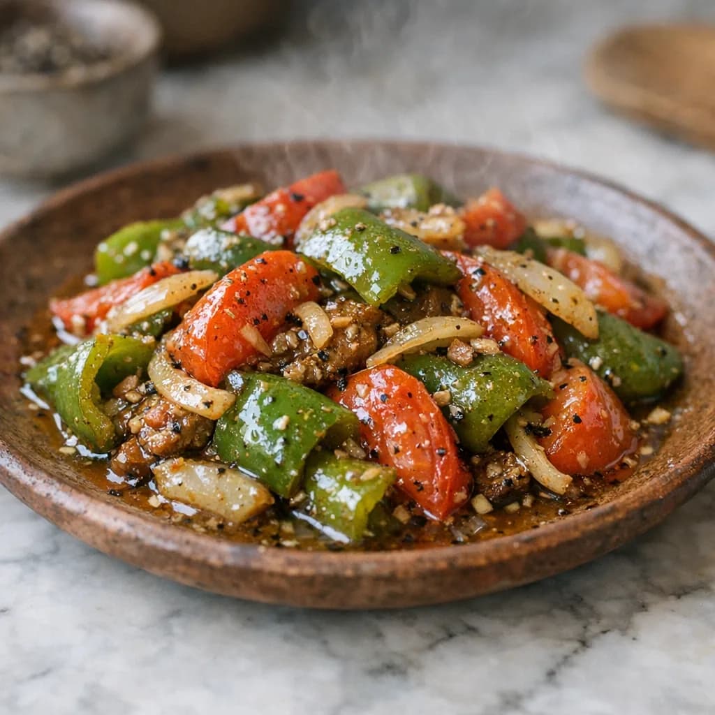 Halal Pepper Steak with Vegetables recipe