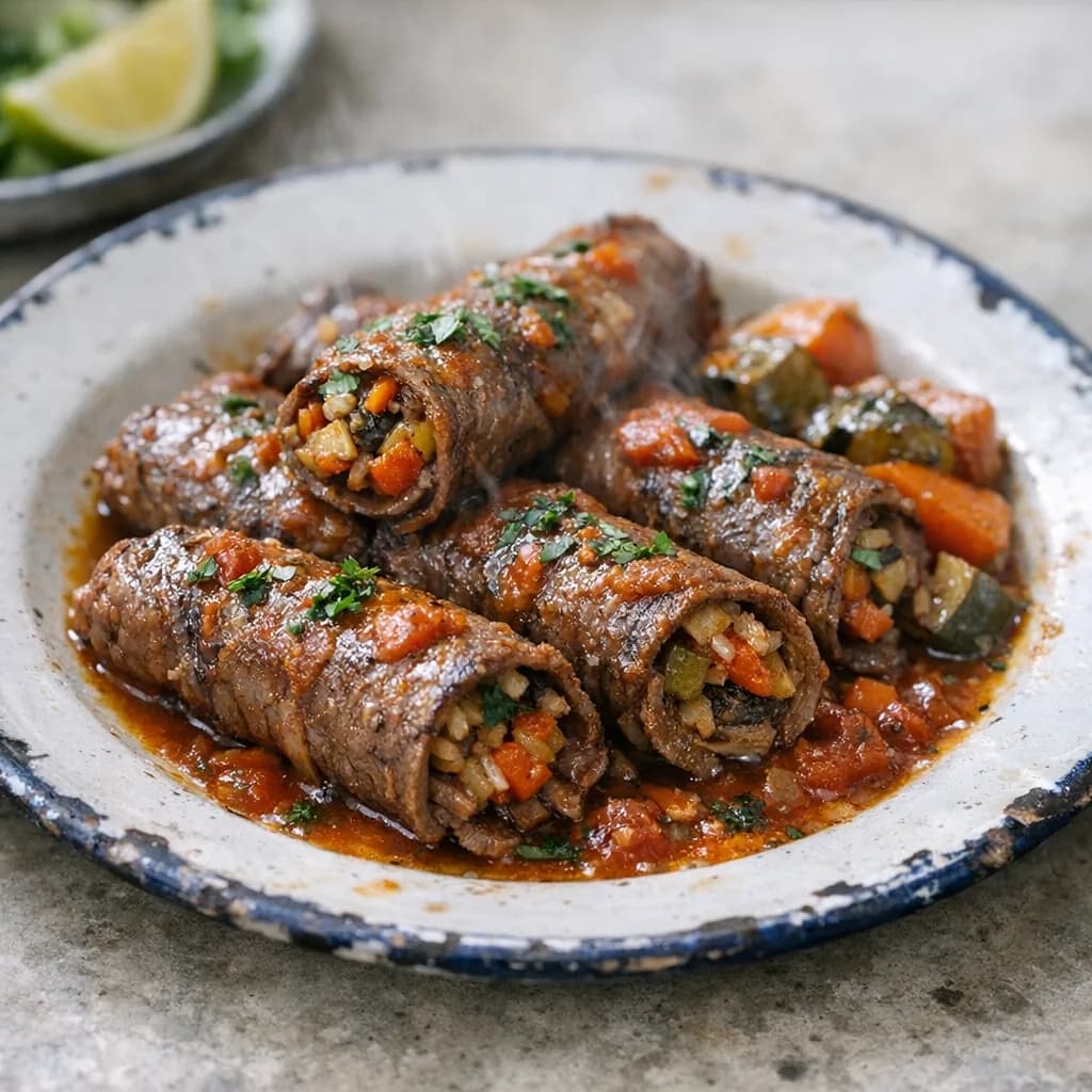 Halal Roast Beef and Vegetable Rolls recipe