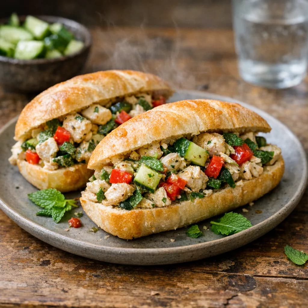 Halal Roasted Chicken Salad Sandwiches recipe