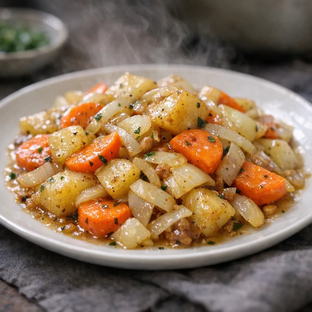 Halal Skillet Beef and Vegetable Dinner recipe
