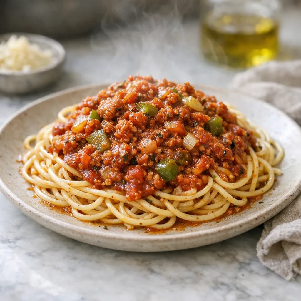 Halal Spaghetti Sauce with Ground Beef recipe