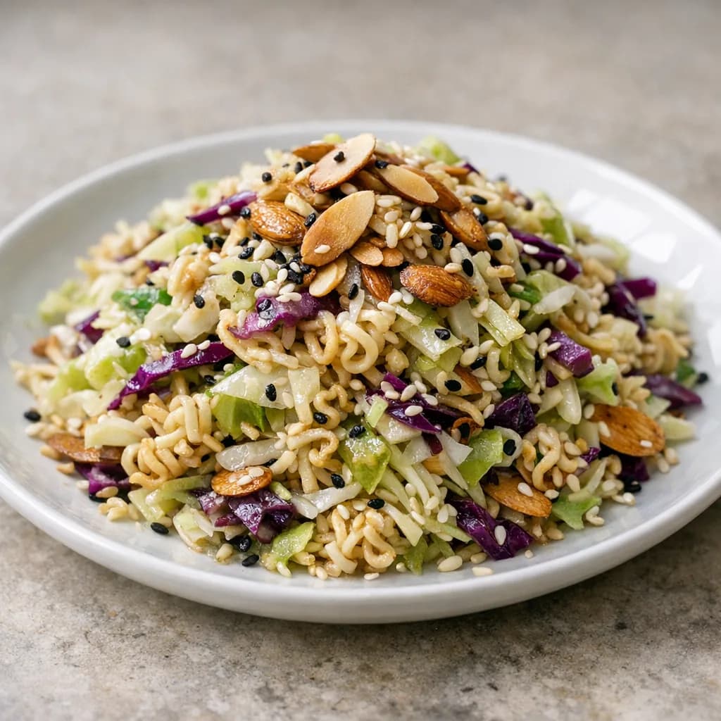 Halal Sumi Salad with Toasted Almonds recipe