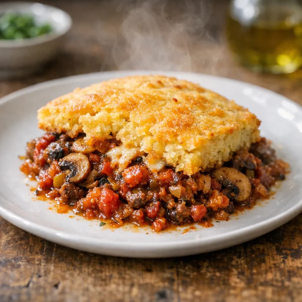 Halal Tamale Pie with Spiced Beef recipe