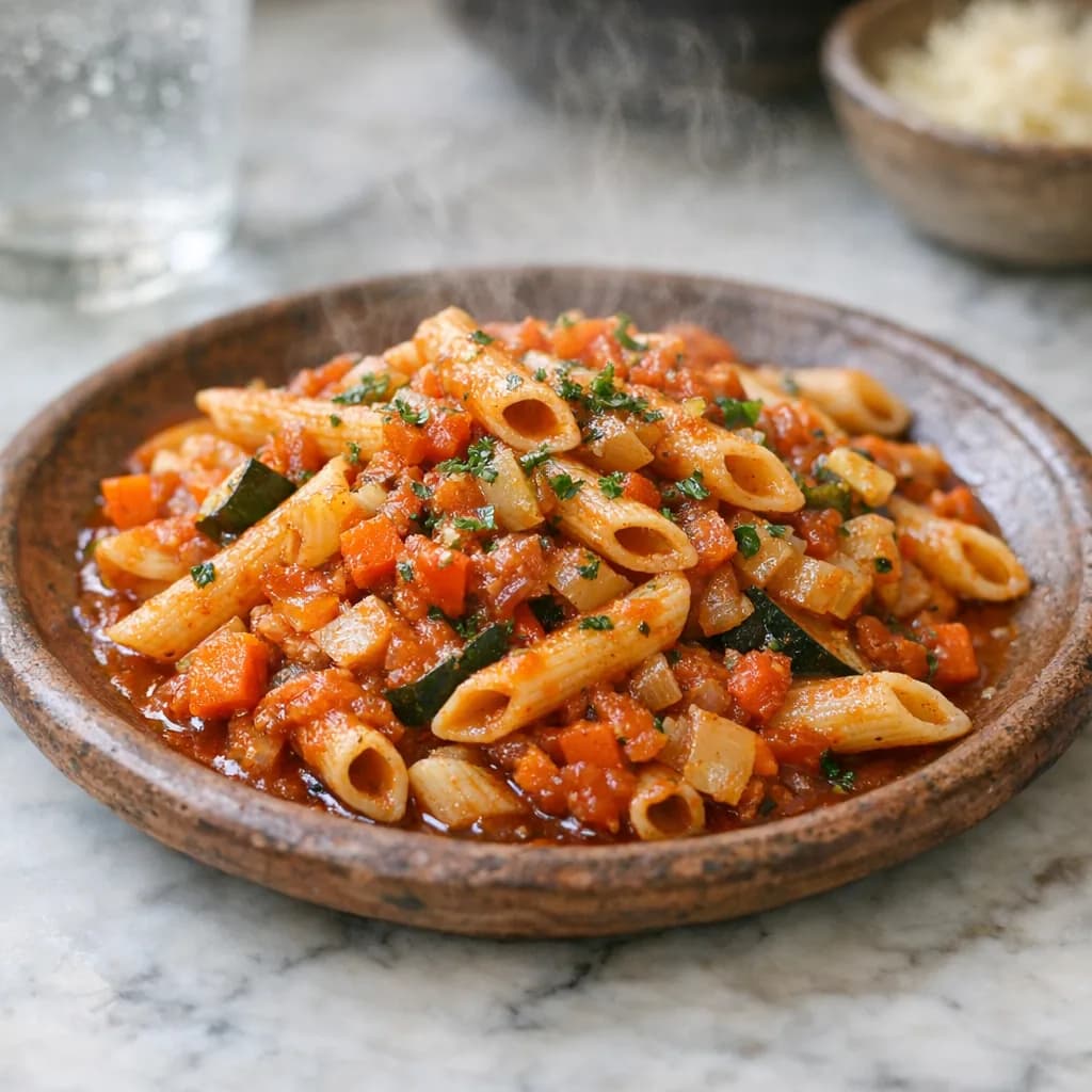 Halal Trout and Vegetable Pasta Delight recipe