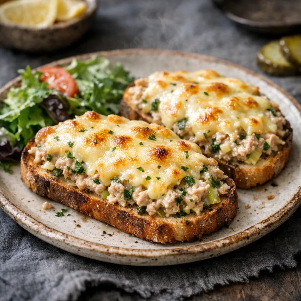 Halal Tuna and Swiss Cheese Melt recipe