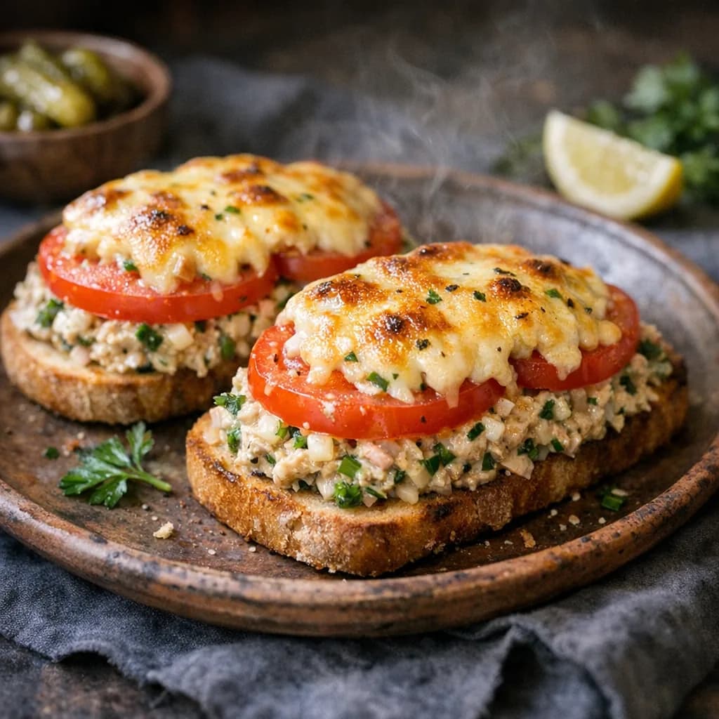 Halal Tuna Melts with Fresh Tomato recipe