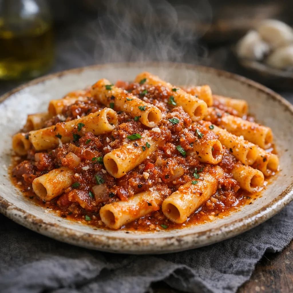Halal Ziti Sauce with Spiced Meat recipe