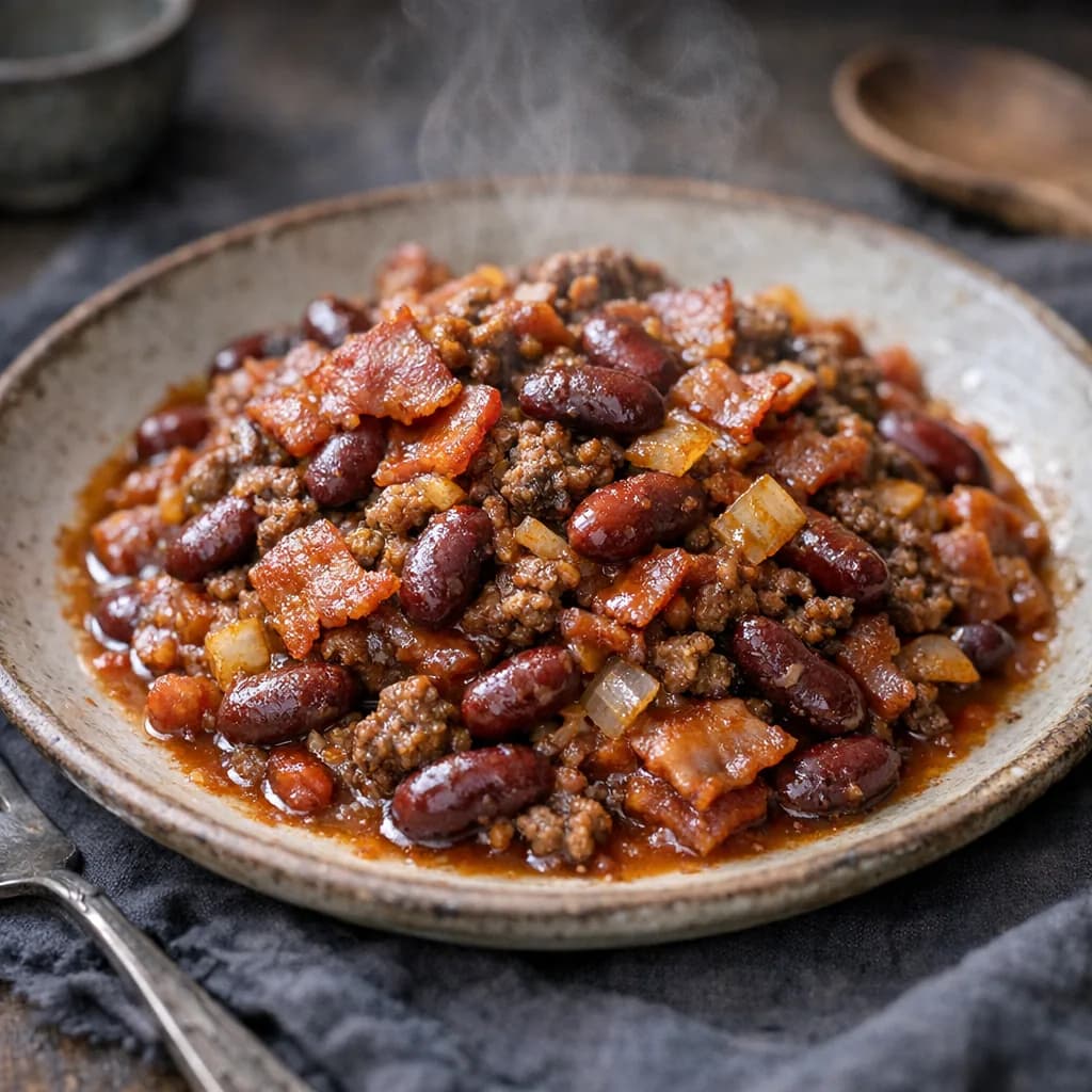Pork Bacon and Red Kidney Bean Skillet recipe