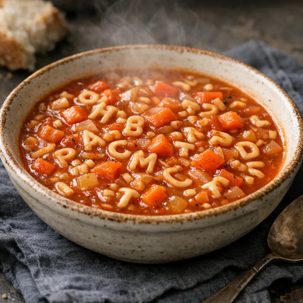 Tomato Garlic Alphabet Soup recipe
