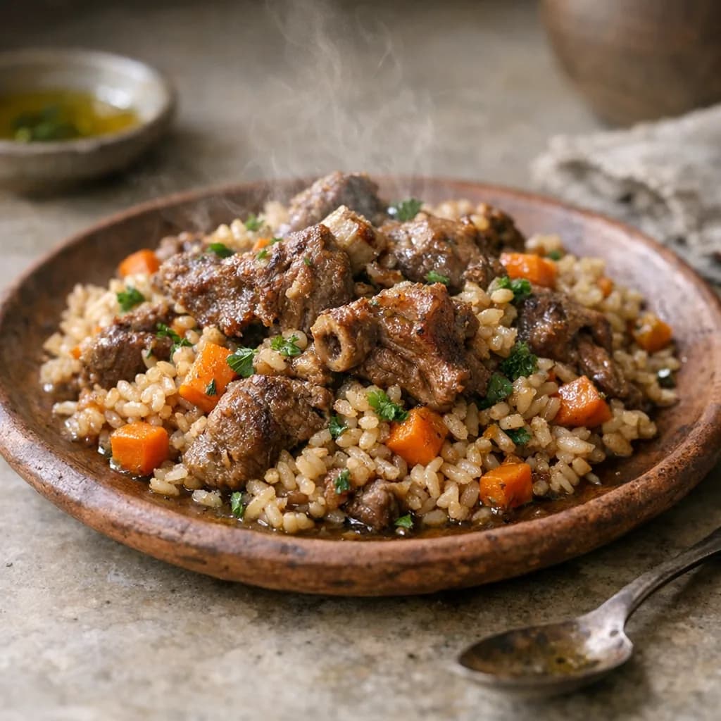 Hearty Lamb and Brown Rice Dinner recipe