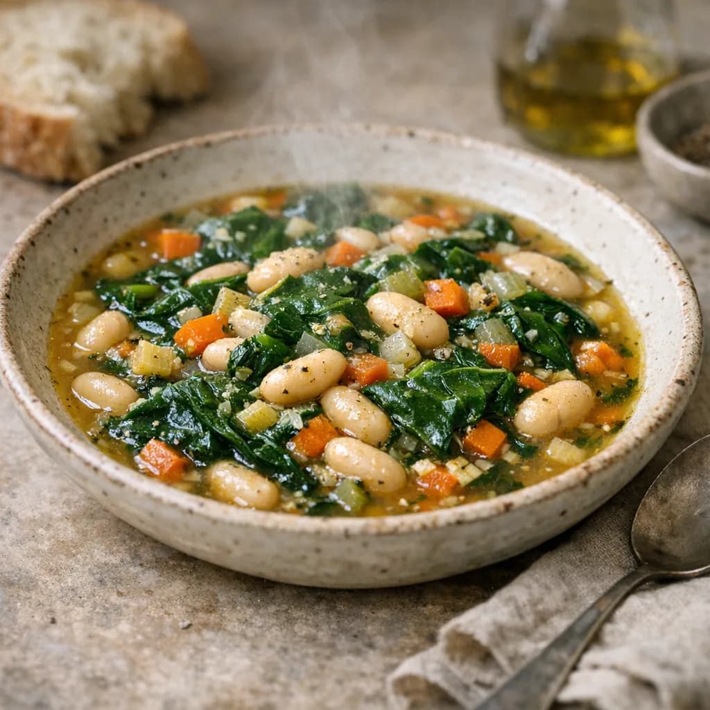 Hearty Spinach and Cannellini Bean Dinner Soup recipe