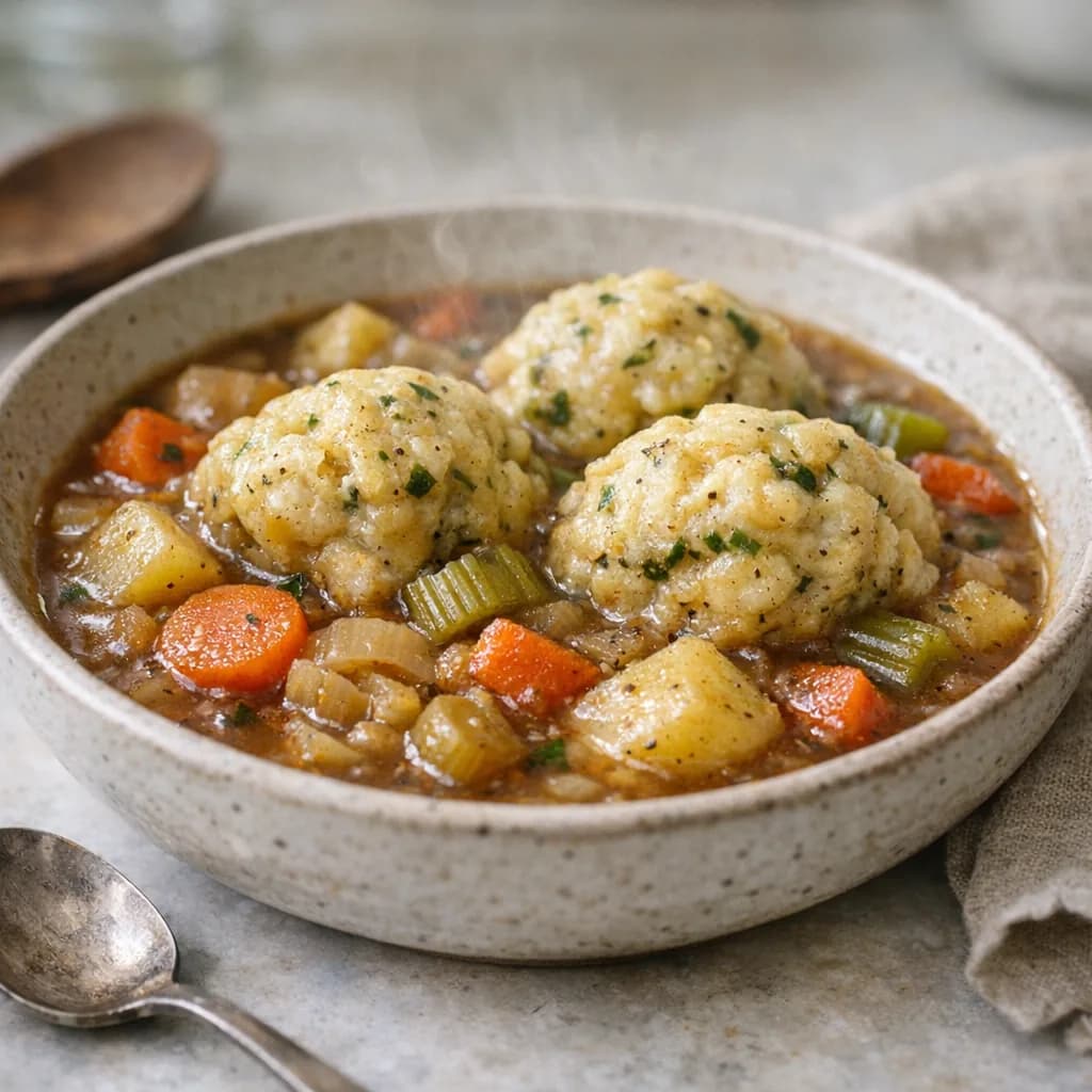 Hearty Vegetable Beef Stew with Dumplings recipe