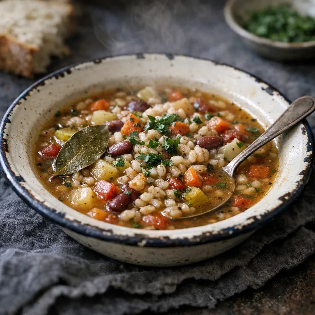 Hearty Vegetarian Barley Soup recipe