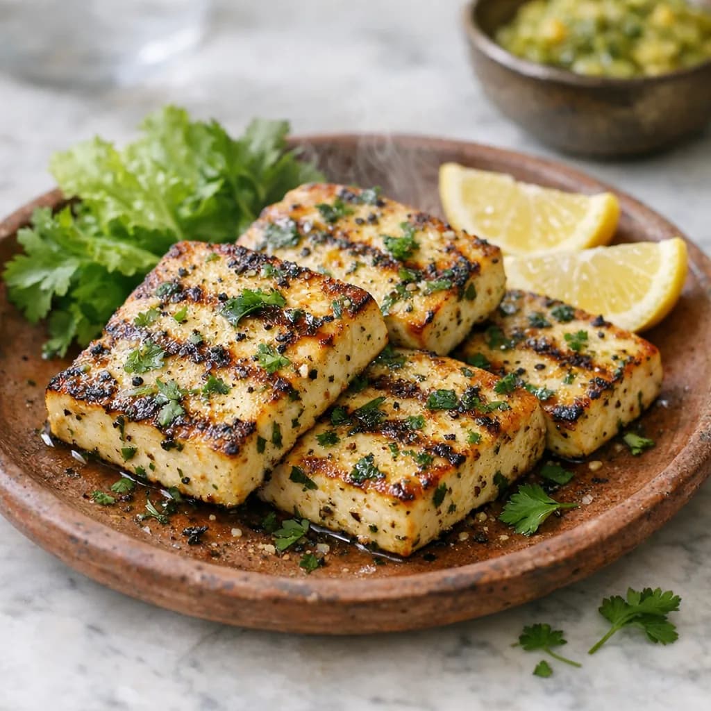 Herb-Infused Grilled Paneer Steaks recipe