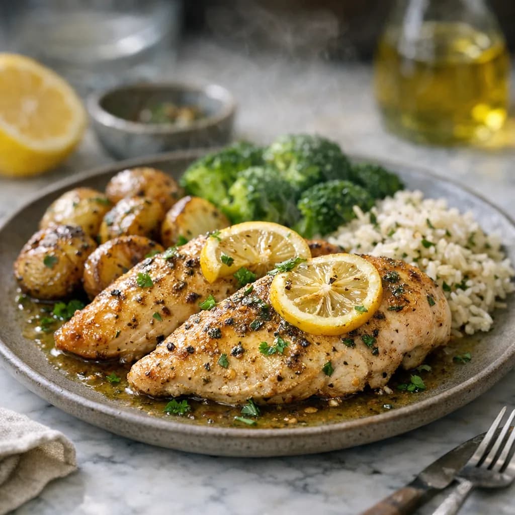 Herb-Infused Lemon Chicken Dinner recipe