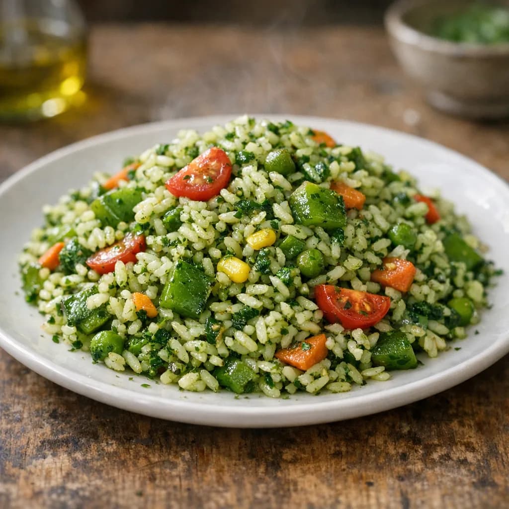 Herbed Green Rice with Vegetables recipe