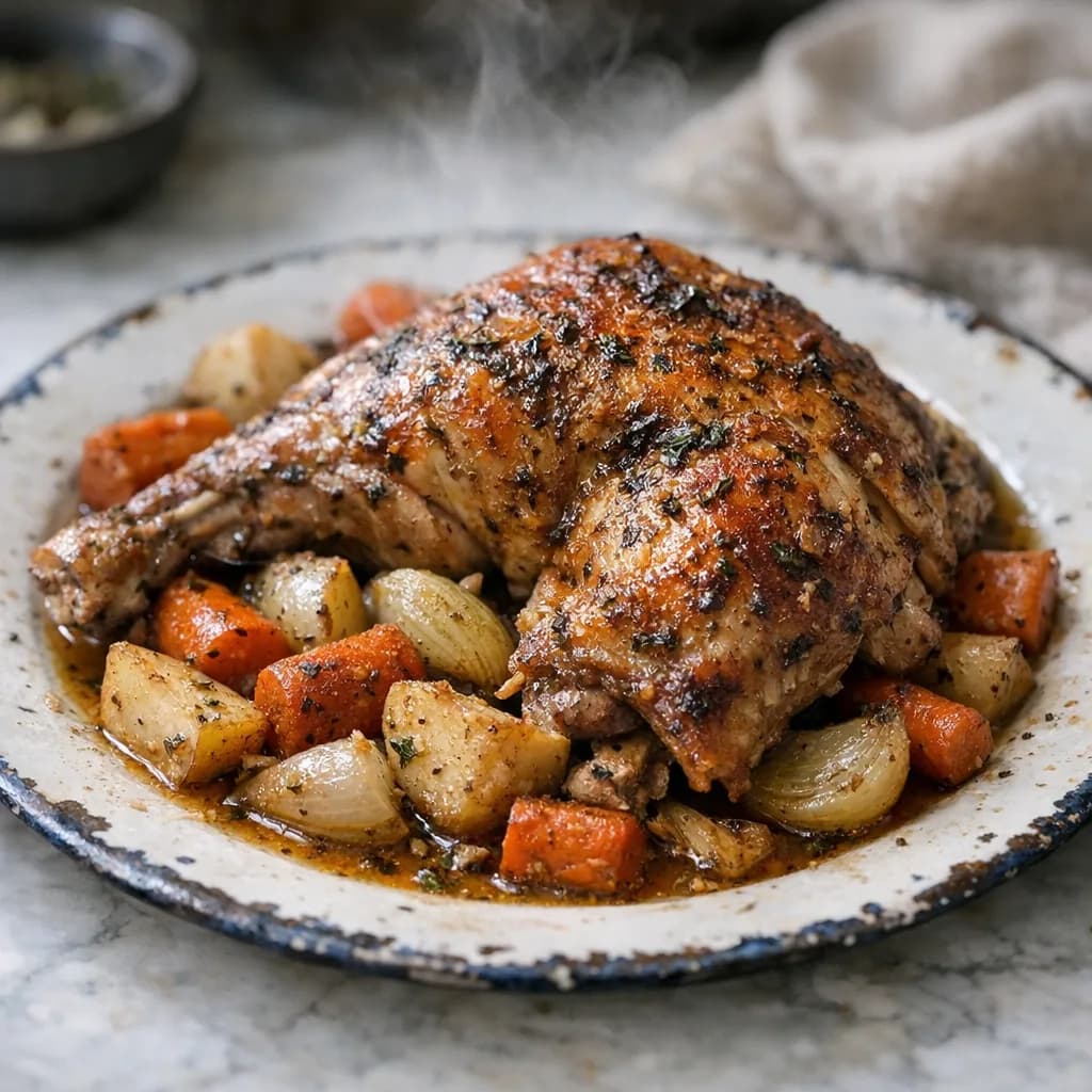 Chicken Thighs with Maple Thyme Carrots recipe