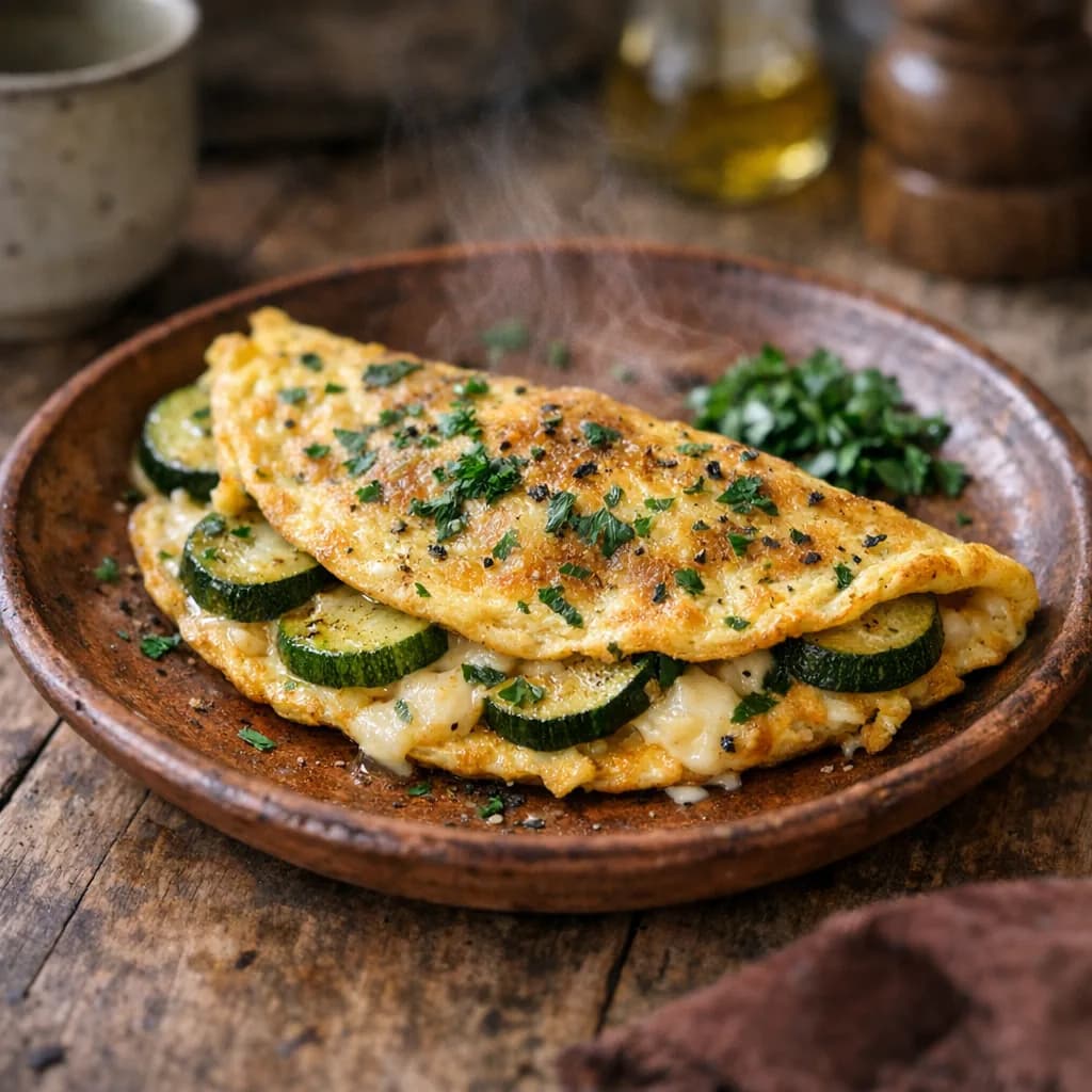 Herbed Zucchini and Cheese Dinner Omelet recipe