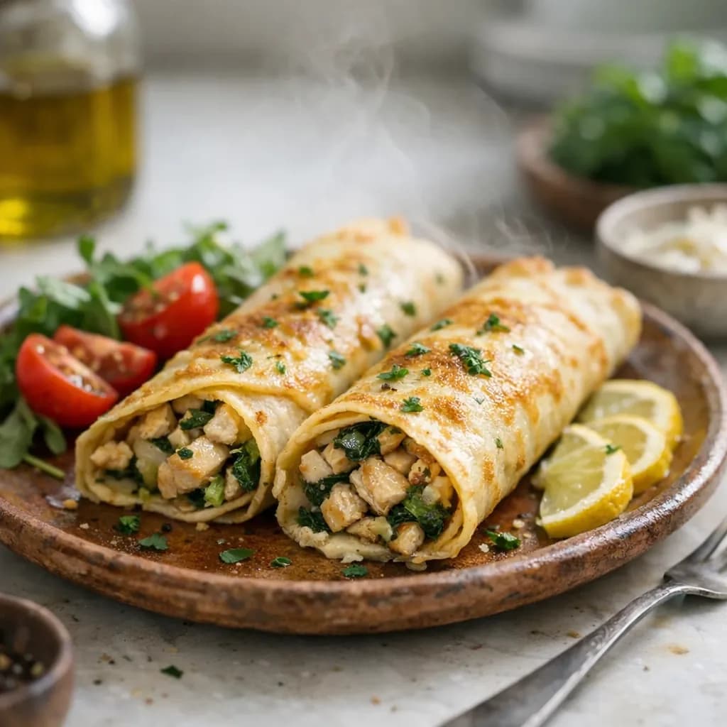High-Protein Savory Chicken Crepes recipe